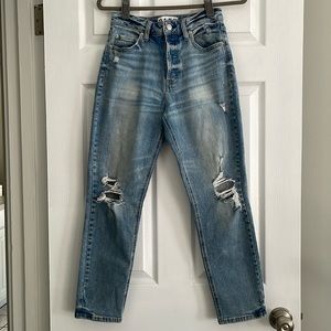 Daze distressed high rise skinny jeans light wash 26P